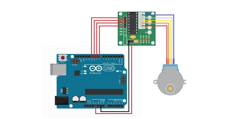 Driving 28BYJ-48 4-phase Step Motor Drive with Arduino UNO