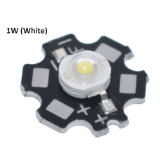 1W High Power LED Beads White on 20mm Star MCPCB Heat Sink