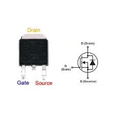 3N80 N-Ch Power MOSFET 3A/800V TO-263 (D2PAK), Surface Mount