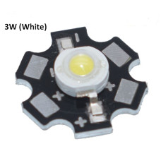 3W High Power LED Beads White on 20mm Star MCPCB Heat Sink