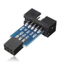 10 Pin to 6 Pin Adapter Board for AVRISP MKII,  USBASP , ATMEL STK500 Programmers