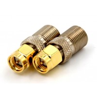 SMA Male Plug to F Type Female Jack Straight RF Coaxial Adapter