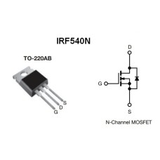 IRF540N N-Channel MOSFET 100V / 33A TO-220AB (Pack of 2)