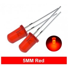 Light Emitting Diode (LED) 5mm Round Through Hole High Bright - Colour Red (25 Pack)