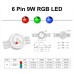 LED 3 x 3W RGB (9W) High power 45mil Chip Six Pins stage Lamp