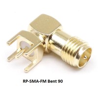 RP SMA-FeMale Bent90 Solder Edge PCB Right Angle Mount 50Ω
